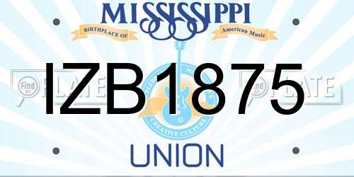 IZB1875 Mississippi License Plate