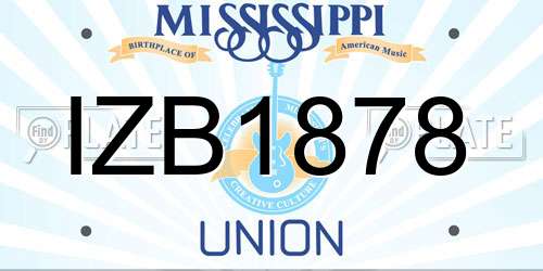 IZB1878 Mississippi License Plate