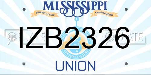 IZB2326 Mississippi License Plate