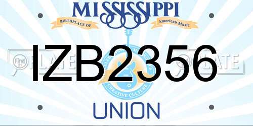 IZB2356 Mississippi License Plate