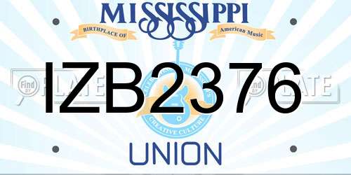 IZB2376 Mississippi License Plate