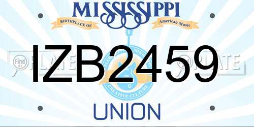 IZB2459 Mississippi License Plate