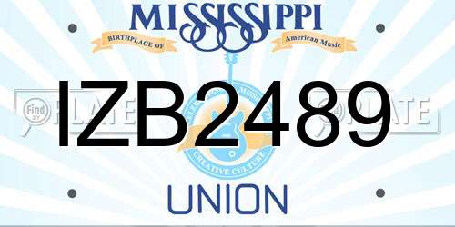 IZB2489 Mississippi License Plate