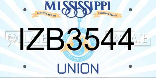 IZB3544 Mississippi License Plate