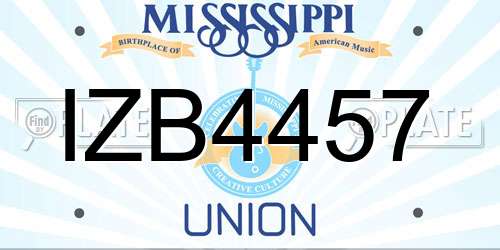 IZB4457 Mississippi License Plate