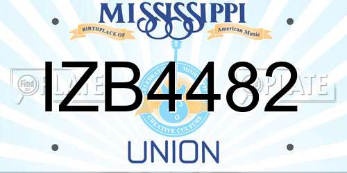 IZB4482 Mississippi License Plate