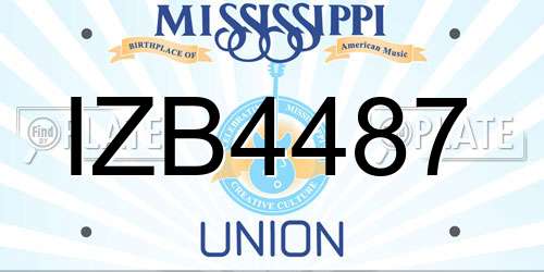IZB4487 Mississippi License Plate