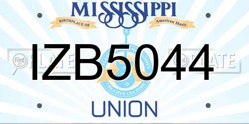 IZB5044 Mississippi License Plate
