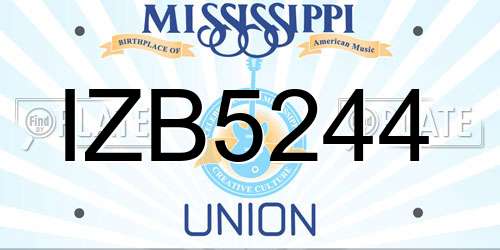 IZB5244 Mississippi License Plate