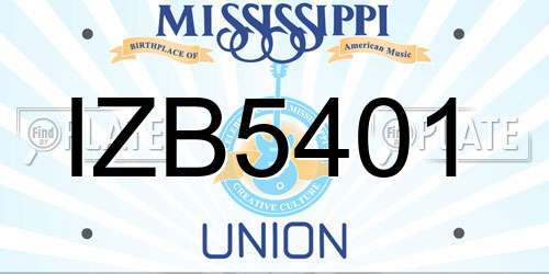 IZB5401 Mississippi License Plate