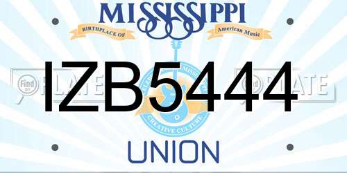 IZB5444 Mississippi License Plate