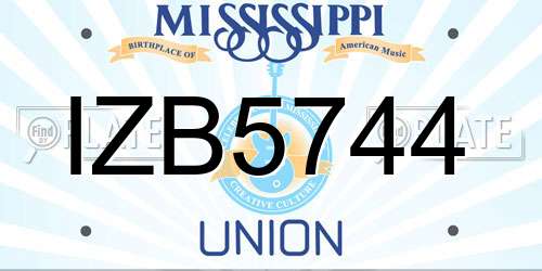 IZB5744 Mississippi License Plate