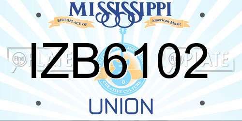 IZB6102 Mississippi License Plate