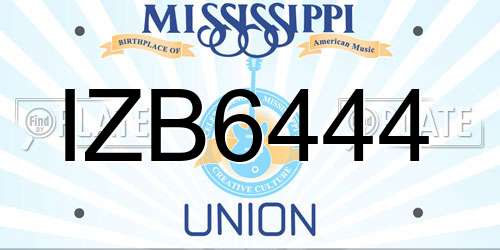 IZB6444 Mississippi License Plate