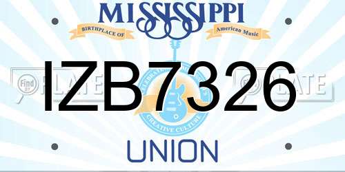 IZB7326 Mississippi License Plate