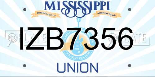 IZB7356 Mississippi License Plate