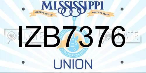 IZB7376 Mississippi License Plate
