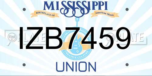 IZB7459 Mississippi License Plate