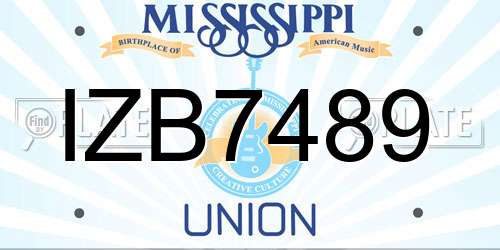 IZB7489 Mississippi License Plate