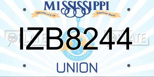 IZB8244 Mississippi License Plate