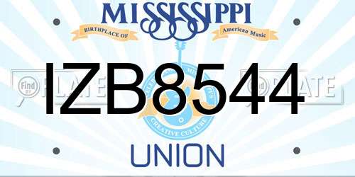 IZB8544 Mississippi License Plate