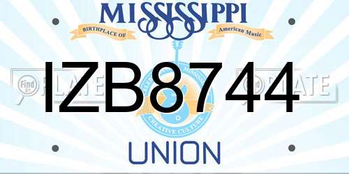 IZB8744 Mississippi License Plate