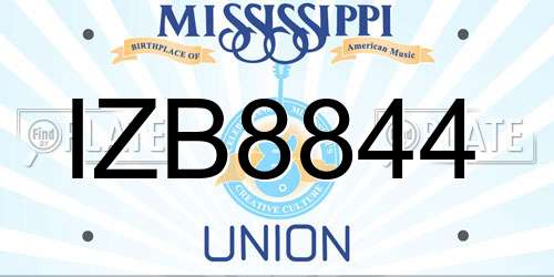 IZB8844 Mississippi License Plate