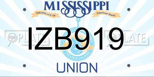 IZB919 Mississippi License Plate