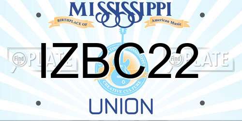 IZBC22 Mississippi License Plate