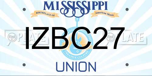 IZBC27 Mississippi License Plate
