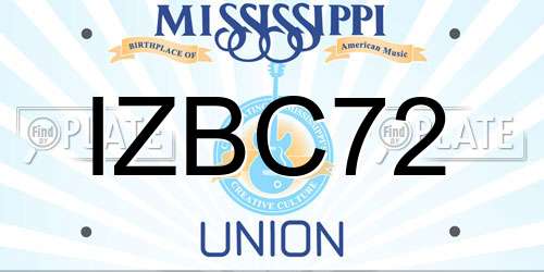 IZBC72 Mississippi License Plate