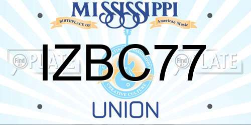 IZBC77 Mississippi License Plate