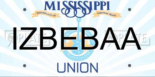 IZBEBAA Mississippi License Plate