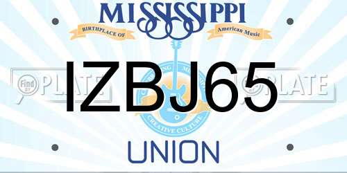 IZBJ65 Mississippi License Plate