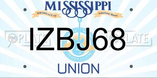 IZBJ68 Mississippi License Plate