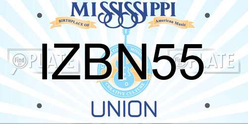 IZBN55 Mississippi License Plate