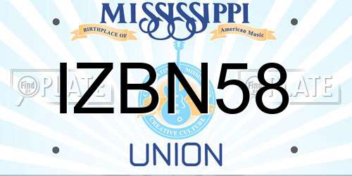 IZBN58 Mississippi License Plate