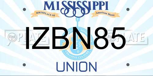 IZBN85 Mississippi License Plate
