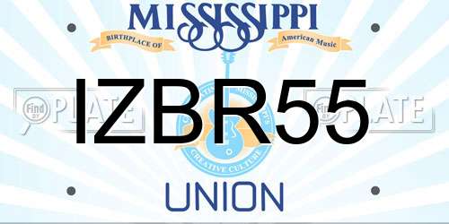 IZBR55 Mississippi License Plate