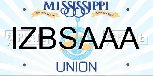 IZBSAAA Mississippi License Plate