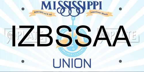 IZBSSAA Mississippi License Plate