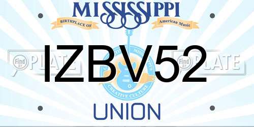 IZBV52 Mississippi License Plate