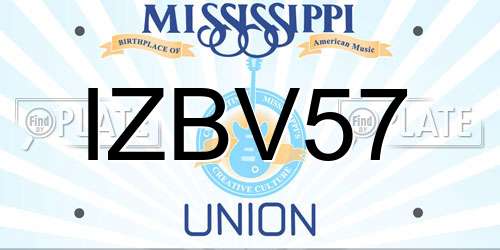 IZBV57 Mississippi License Plate