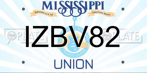 IZBV82 Mississippi License Plate