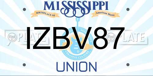 IZBV87 Mississippi License Plate
