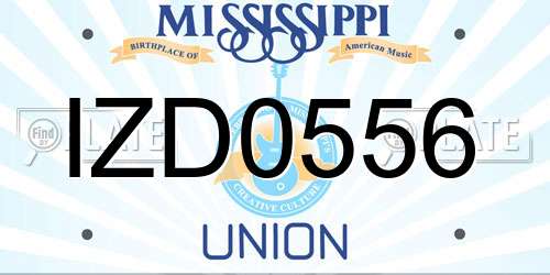 IZD0556 Mississippi License Plate