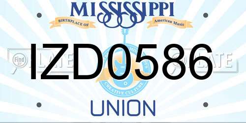 IZD0586 Mississippi License Plate