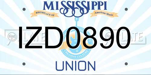 IZD0890 Mississippi License Plate