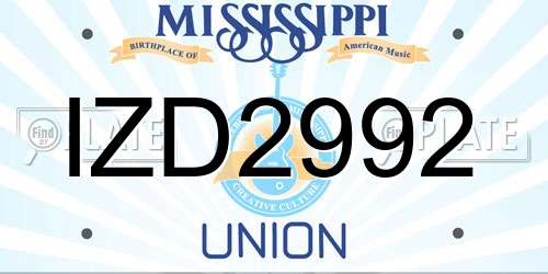 IZD2992 Mississippi License Plate