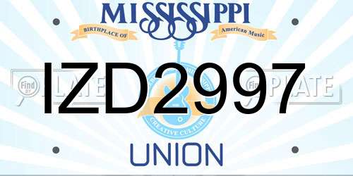 IZD2997 Mississippi License Plate